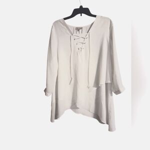 Dress Barn White Tunic Top Size XL